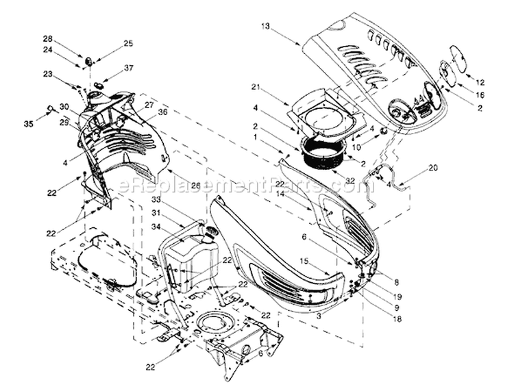 Page F Diagram and Parts List for 13AU604H401 1999 Yard Man Lawn Tractor